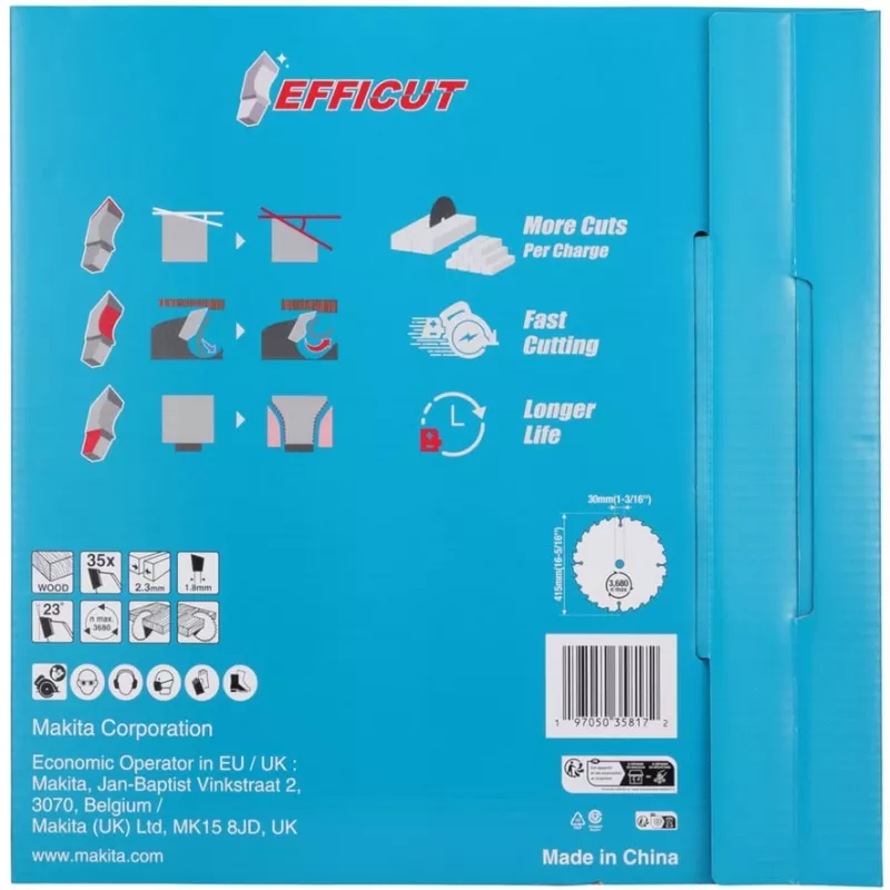 Makita E-24848 pílový list EFFICUT pre akumulátorovú ručnú kotúčovú pílu HS013G šírka rezu 2,30 (E-24848)