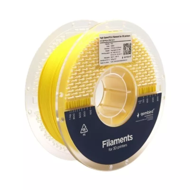 3D tlačový filament Gembird PLA 1,75 mm žltá 1 kg