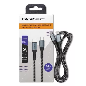 USB kábel Qoltec 52358 1,5 m USB-C čierny USB 2.0 0,48 Gbit/s