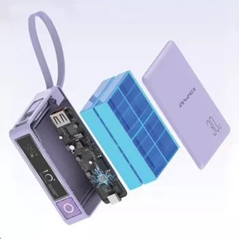 Powerbanka 10000mAh 30W P87K integrovaný USB-C
