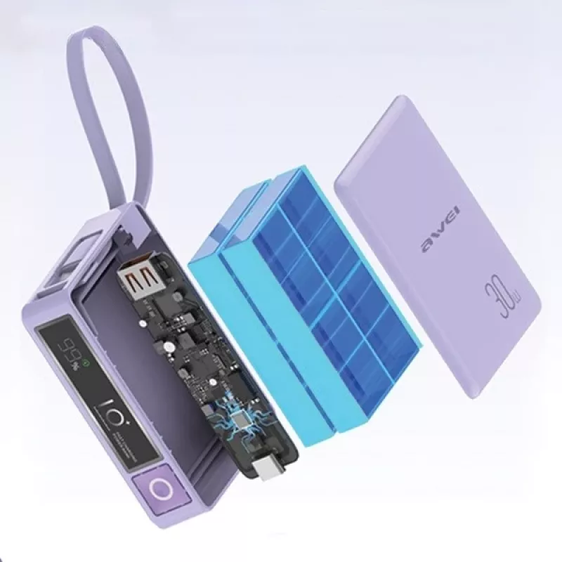 Powerbanka 10000mAh 30W P87K integrovaný USB-C