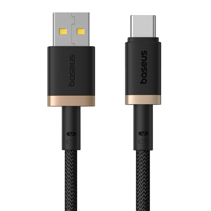 Baseus Dura USB Type A na typ C 60 W rýchlonabíjací kábel 2 m čierna, zlatá