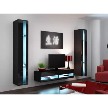 Cama regál VIGO NEW 180/40/30 čierna/čierna lesk