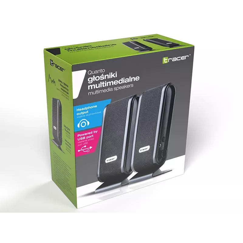 Reproduktor 2+0 Quanto čierny USB