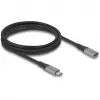 Delock 81202 predlžovací kábel USB-C 40 Gbps, vidlica – zásuvka, PD 240 W, 2 m, sivý