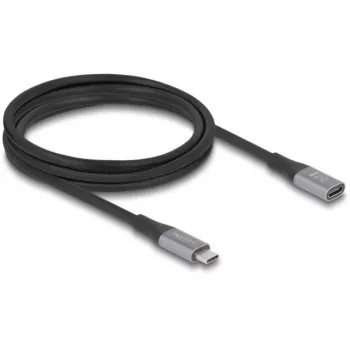 Delock 81202 predlžovací kábel USB-C 40 Gbps, vidlica – zásuvka, PD 240 W, 2 m, sivý