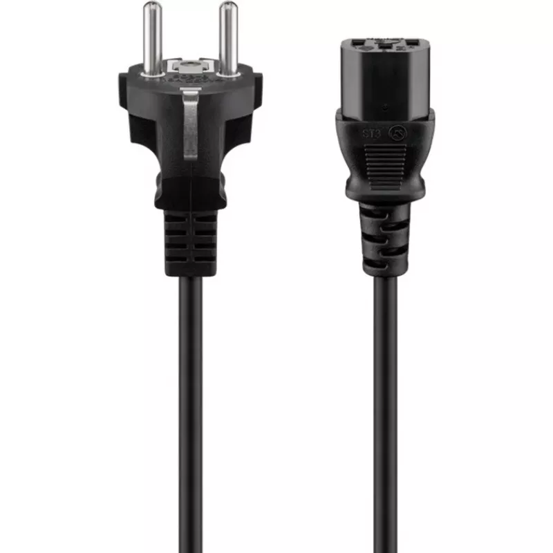 Goobay IEC kábel 5 m čierny sieťová vidlica typ F IEC C13 H05VV-F3G