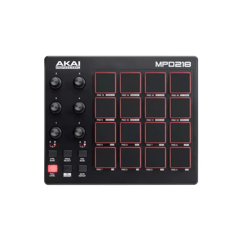 Audio Mixer Akai MPD218 čierny 16 padov USB MIDI Controller