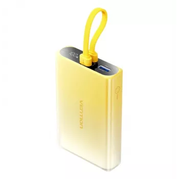 Vention 10000mAh powerbank s LED displejom, USB-C + Lightning + USB-A, 22,5 W (žltá)