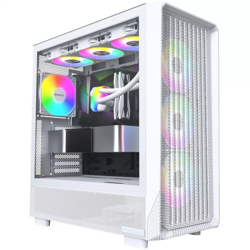 PC skriňa Montech X5 Midi Tower biela ATX 3x140 mm ventilátory