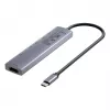 USB-C hub Unitek H1124AGY01 s 100W PD, HDMI 2.0, 2x USB‑A, 2x USB‑C, SD/microSD čítačka kariet — hliník