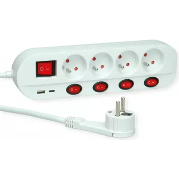 ROLINE Power Strip 4x UTE jednotlivo spínateľný 3m (19.07.2347)