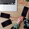 UNITEK C4049RD USB kábel 1,2 m USB A USB C/Micro-USB B/Lightning červený
