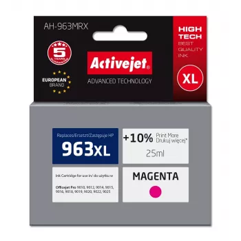 Activejet AH-963MRX atrament (náhrada za HP 963XL 3JA28AE; Premium; 1760 strán; 25 ml, purpurová)