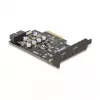 PCI Express x4 karta DELOCK 90345 s 2 externými USB Type-C konektormi