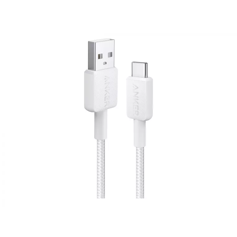 USB-A na USB-C kábel Anker A81H5G21 — 0,9 m, biely