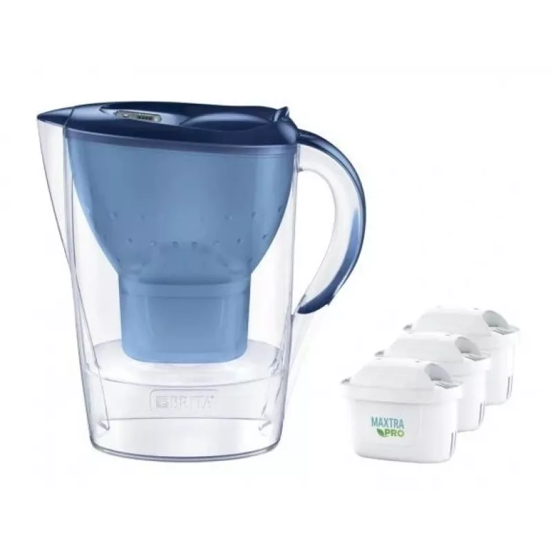Filtračná kanvica BRITA Marella 2,4 l s 3 kartušami Pure Performance, Maxtra Pro, modrá