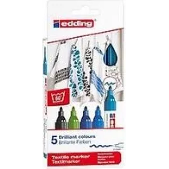 Sada fixiek Edding 4500 — 5 kusov, guľatý hrot, viacfarebná