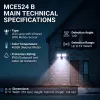 LED nástenné svietidlo MACLEAN MCE524 s PIR detektorom pohybu, model MCE524 B