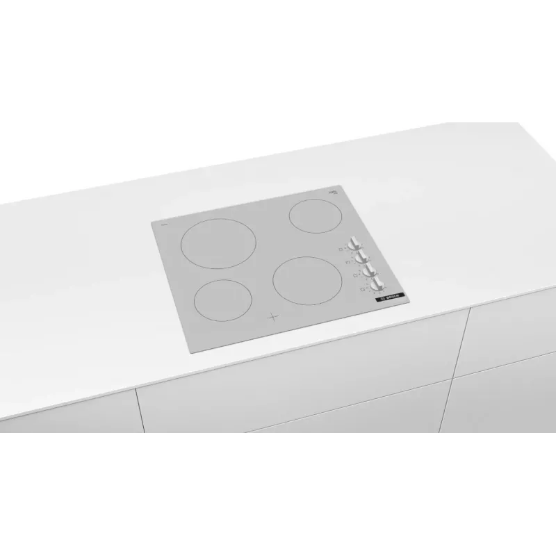 Sálavá elektrická varná doska Bosch PKE612CA2E, 6600 W, 4 varné zóny, biela