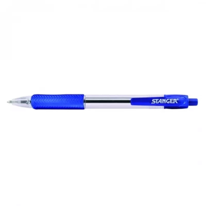 STANGER guľôčkové pero 1.0 Softgrip zatahovacie, modré, 1 ks 18000300038