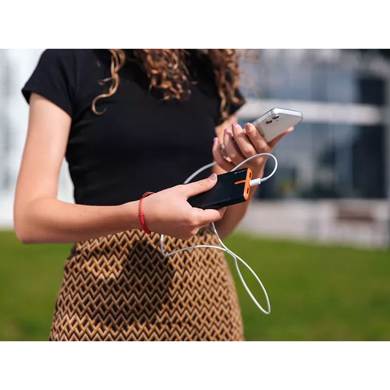 PowerBank EnerGo 10000mAh čierna-oranžová