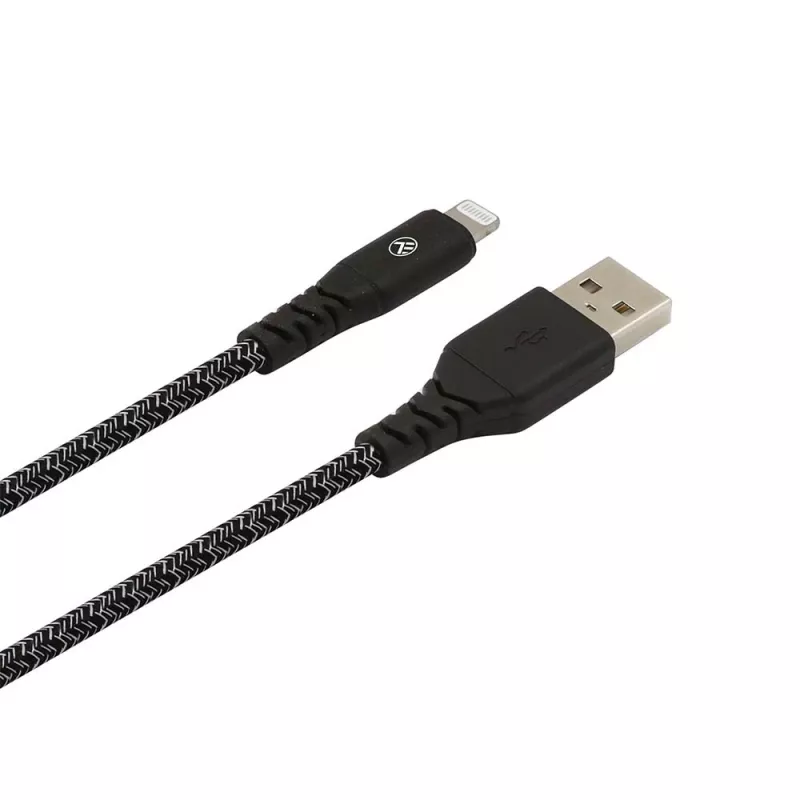 Dátový kábel USB na Lightning Tellur TLL155481 2,4 A 1 m nylon čierny