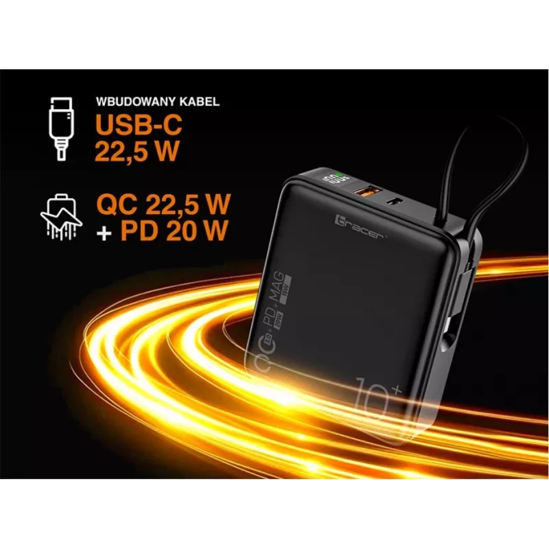 Prenosná nabíjačka Tracer Scout 10000 mAh MAG+PD+QC