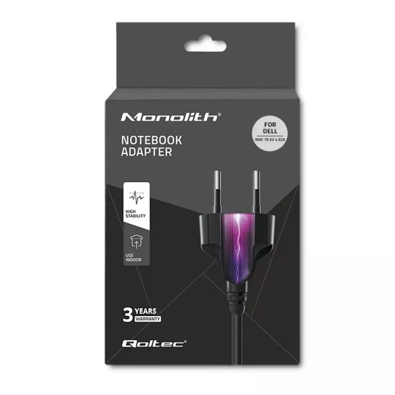 Qoltec 51516.90W napájací zdroj pre Dell | 90W | 19,5V | 4,62A | 4,5*3,0+Pin | +napájací kábel