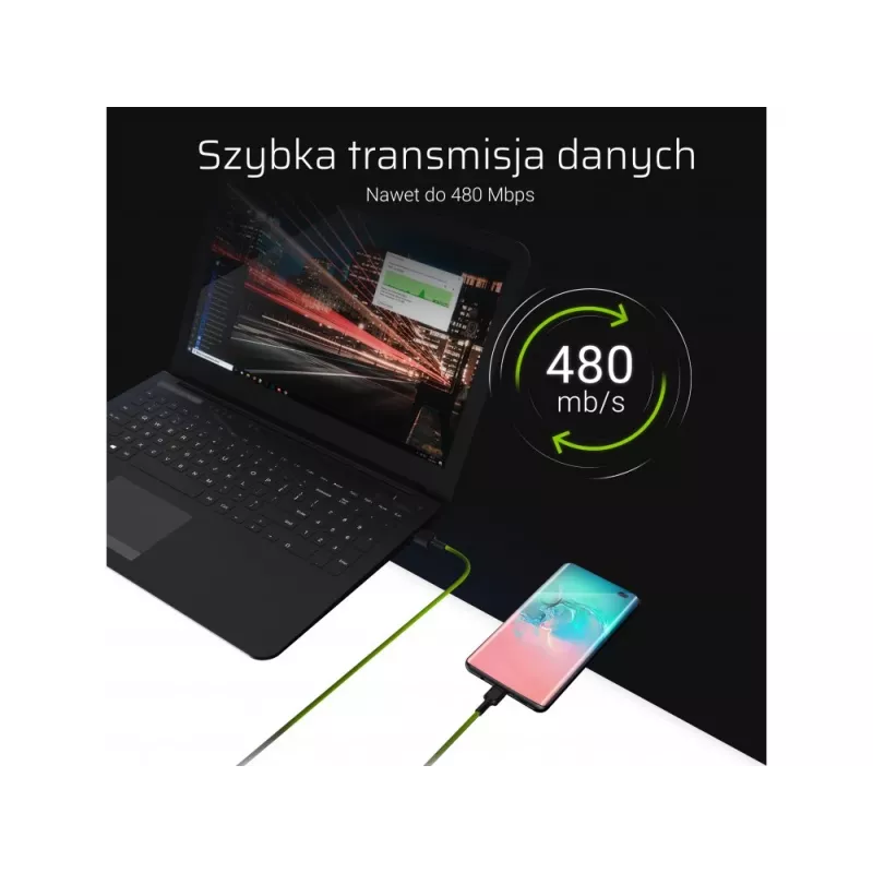 Sada 3x kábel Green Cell GC Ray Lightning 200 cm s bielym LED podsvietením, rýchle nabíjanie Apple 2.4A