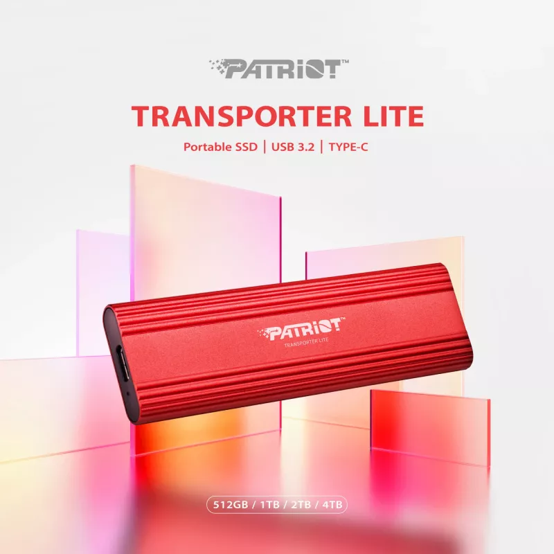 PATRIOT Transporter LT 512GB USB3.2 Type-C SSD 1000 MB/s hliník - Solid State Disk - 512 GB