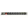 Power Distribution Unit GEMBIRD EG-PDU-014-C14, 8 AC výstupov, C14 vstup, 3 m kábel, 1U, 3680 W, 10 A, hliník, čierna