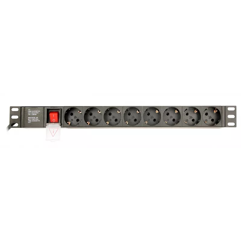 Power Distribution Unit GEMBIRD EG-PDU-014-C14, 8 AC výstupov, C14 vstup, 3 m kábel, 1U, 3680 W, 10 A, hliník, čierna