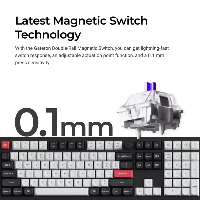Mechanická klávesnica Keychron Q6H-M1 bezdrôtová RGB Carbon čierna