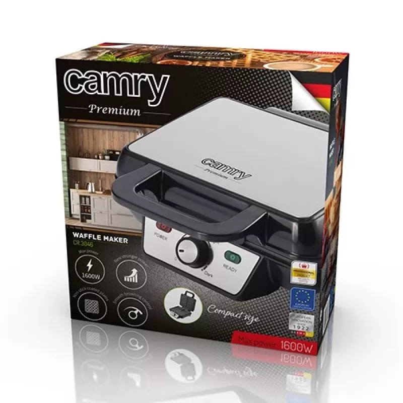 Camry CR 3046 vaflovač 2 S čierny 1000 W (CR 3046) - Adler
