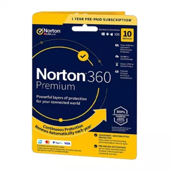 Norton 360 Premium | 10 zariadení | 1 rok | 75 GB cloudového úložiska | EU | NON SUB |