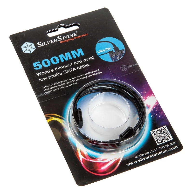 SilverStone SST-CP11B super nízky SATA kábel - 50 cm, čierny