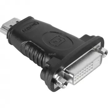Wentronic Goobay HDMI™ / DVI-D adaptér, HDMI Standard konektor samec (Type-A), čierny – 19-pol. HDMI™ konektor samec>DVI-D (24+1) konektor samica (68098)