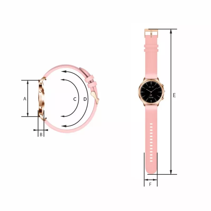 Smartwatch Manta Kelly 3,35 cm ružová