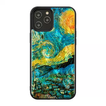 Ochranné puzdro iKins pre Apple iPhone 12 Pro Max — starry night čierna