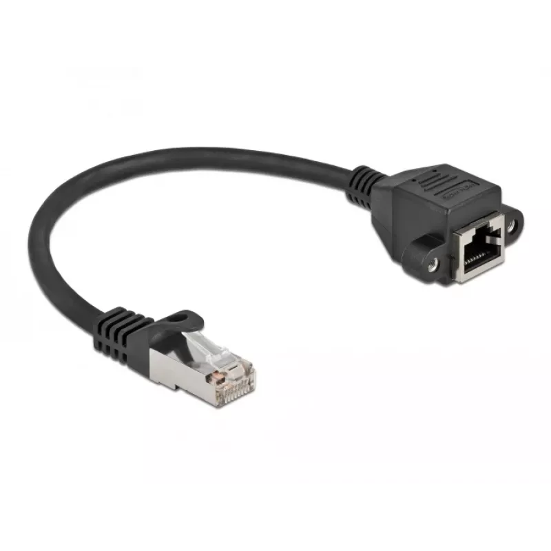 Sieťový predlžovací kábel DeLOCK Cat.6A 25 cm čierny