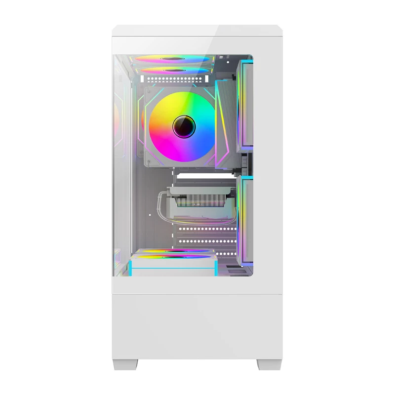 Počítačová skriňa DarkFlash C365 (biela) s 5 ventilátormi