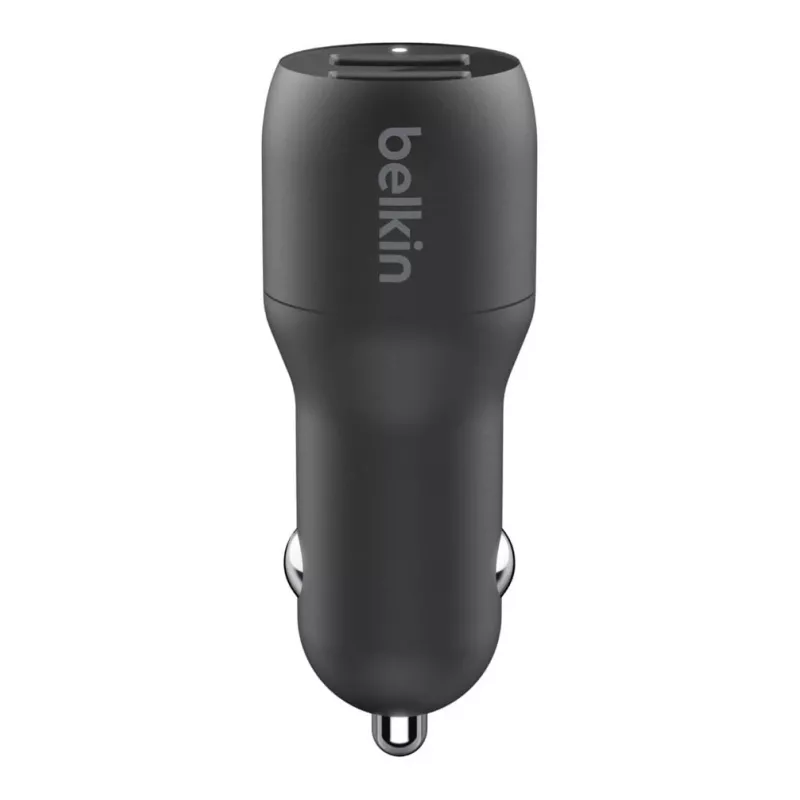 Dual-USB-A autonabíjačka 12W x2 čierna