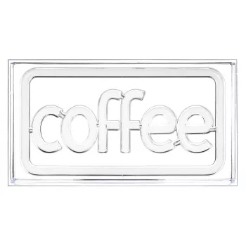 Neónová LED svetelná tabuľa ActiveJet AJE-NEON COFFEE, viacfarebná, USB 5V, povrchová montáž, rám z AS plastu