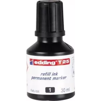 Náplň do fixky Edding T25 čierna 30 ml kompatibilná s Edding No.1/21/22/25/400/500/550/800/850/3000/3300