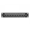 Patch panel LANBERG PPF6-9012-B — 12-port RJ45, kov, čierny, 1U (215×44,5×130 mm)