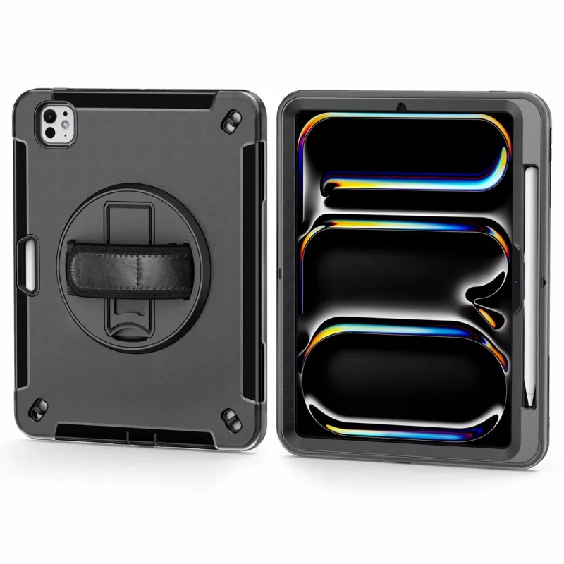 4smarts Rugged Case Grip 541161 puzdro pre Apple iPad Pro 11 (M5 2025 / M4 2024), 27,9 cm (11 palcov), polykarbonát/TPU, so stojanom, čierne