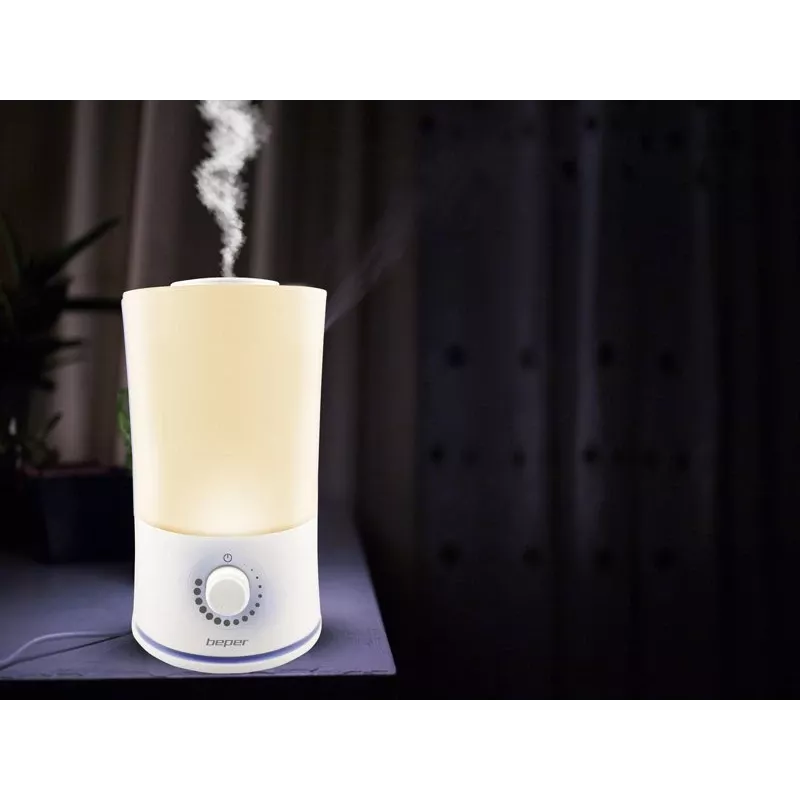 Beper 70.401 ultrazvukový aróma difuzér a zvlhčovač vzduchu, 2,4 l, 7-farebné LED, 25 W