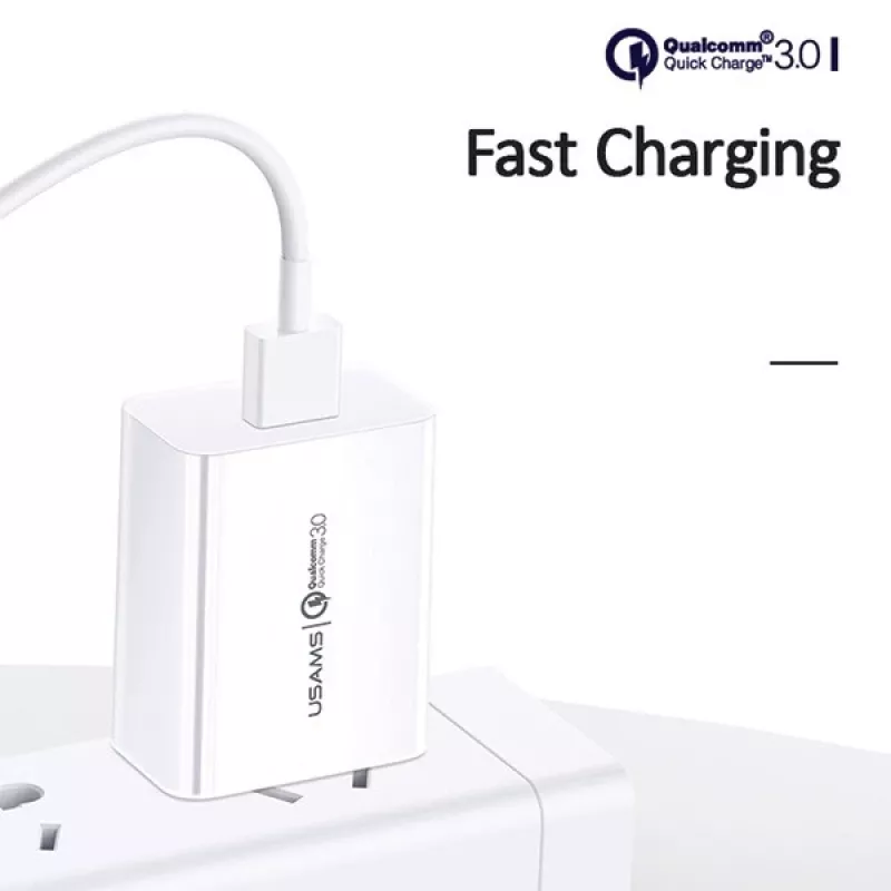 Nabíjačka usams T22 18W QC 3.0 s USB-C káblom — 18W rýchlonabíjačka, Quick Charge 3.0