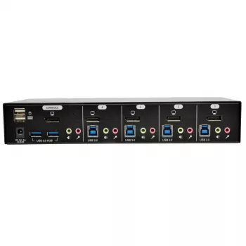 EATON TRIPPLITE 4-portový DisplayPort KVM prepínač s audio káblami a USB 3.0 SuperSpeed hub (B004-DPUA4-K)